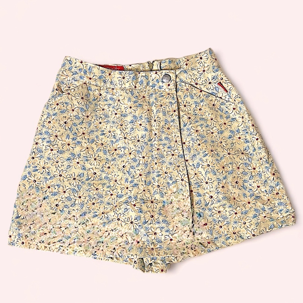 Super Cute Floral Cotton Denim SKORT Shorts by Espirit Kids Size 12